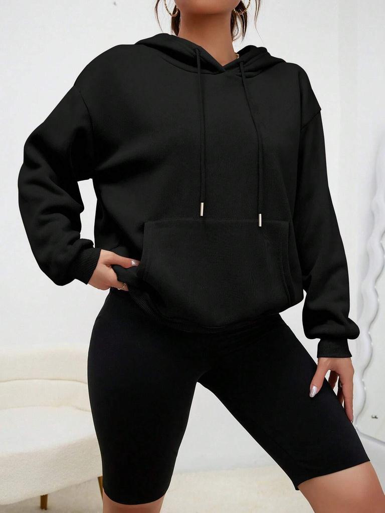 2024 Autumn/Winter Women's Plus Velvet Loose Hooded Sweatshirt