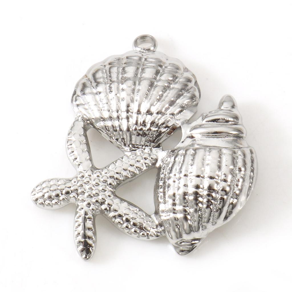 2PCs Stainless Steel Pendants Multicolor Conch/ Sea Snail Shell Charms DIY Necklace Bracelet Women Summer Party Jewelry Findings