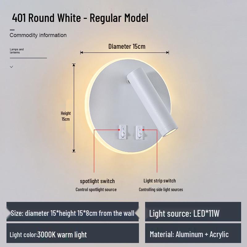 LED USB Wall Lamp for Reading - Bedside & Study Room