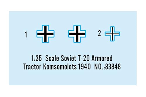 Hobby Boss 1/35 Fighting Vehicle Series Soviet T-20 Komsomolets Armored Tractor, 1940 Model, Plastic Model Kit 83848