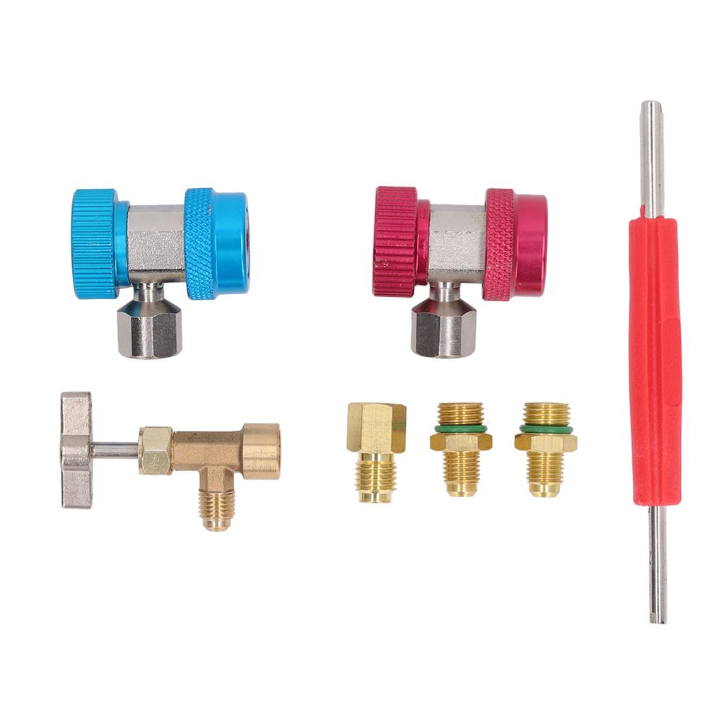 R134A Adapter-Set Tankanzapfer Schnellkupplung Doppelkopf Ventilausdreher für Pkw Klimaanlageninstallation