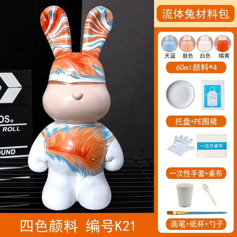 Acrylfarben-Set „Fluid Rabbit White Embryo“ für die Herstellung von handgefertigtem DIY-Spielzeug und kreativen Ornamenten – inklusive Flüssigmalerei-Set für „Fluid White Bear“.