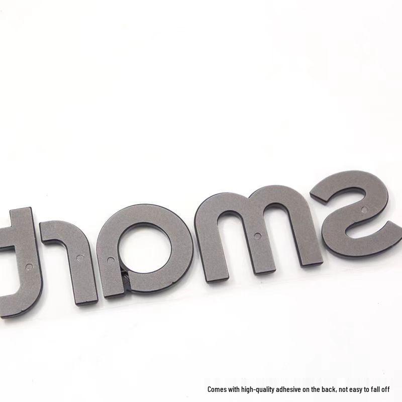 Compatible with Mercedes Smart Front & Rear Emblems, 'Smart Little Elf' Letter Stickers, Modified Car Tail Number Decals