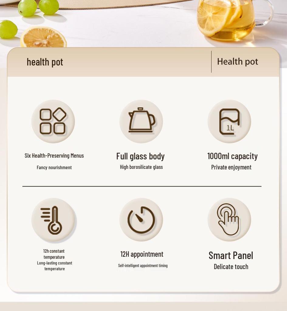 Good Wife All-Glass Multifunctional Tea Maker Kettle for Home or Office