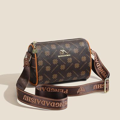Women's Shoulder Bag Versatile Casual Retro Printed Wide Shoulder Strap Women's Bag Trendy Fashion Commuter Messenger Bag Women