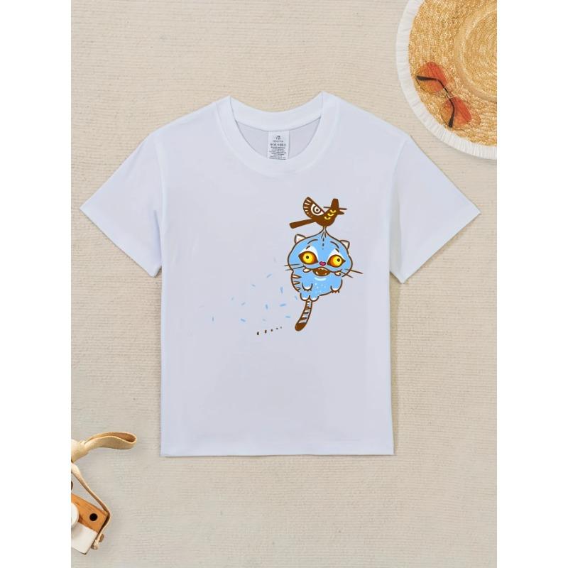 Cartoon Tiger Bird K-kPop Demon Hunters Print T-Shirt Anime Short Sleeve Tee Summer Girl Boy Shirt Casual Tops Crewneck Clothing