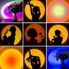1pc Vibrant Sunset Projection Light - 16-Color Spectrum, USB Remote Control, Dynamic Color Changing LED Light - Creates Warm Hom