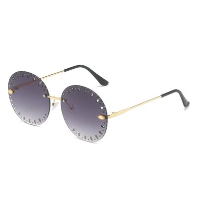 Round Rimless Sunglasses, Personalized Hollow Round Frame Glasses, Sunglasses For Women