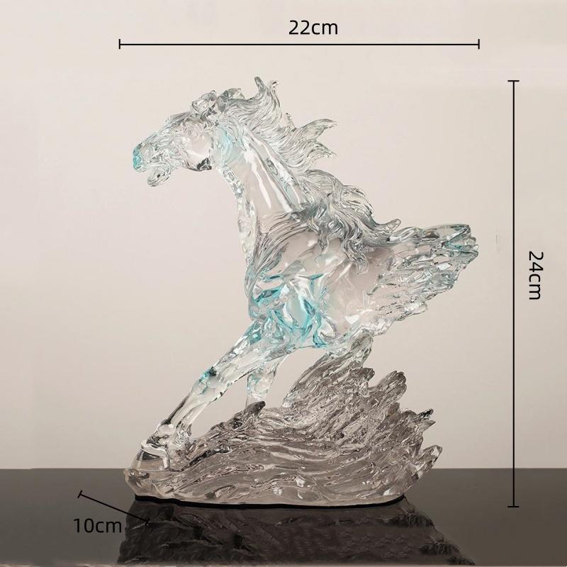 

Смола Ручна робота Штучна Скульптура Тварини Прозорий Кінь Витончений Кінь Прозора Фігурка Декоративні Фігурки Домашній Декор