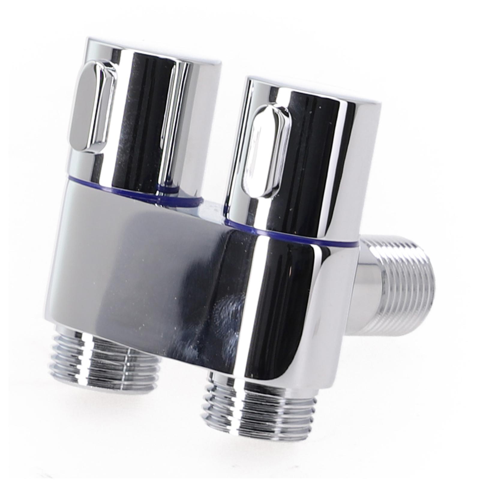 Toilet Valve Angle Valve Double Control Metal Handle One In Two Out Three-way Filling Toilet Companion High Quality Black