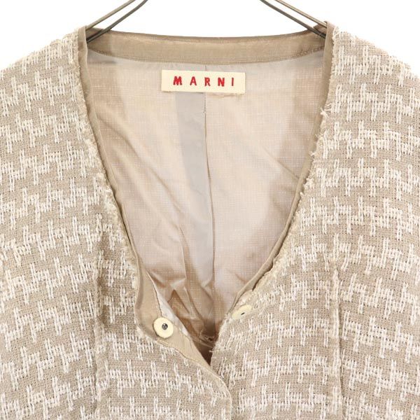 Marni Hergestellt in Italien Leinenmischung Keine Farbe Jacke 42 Greige Damen Gebraucht