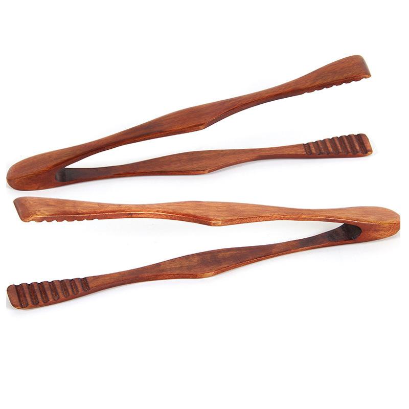 Wooden Clip Cooking Kitchen Tongs Food Bbq Tool Salad Bacon Steak Bread Cake