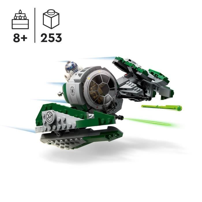 Lego® star wars 75360 le chasseur jedi de yoda, jouet the clone wars avec la minifigurine yoda et figurine r2-d2