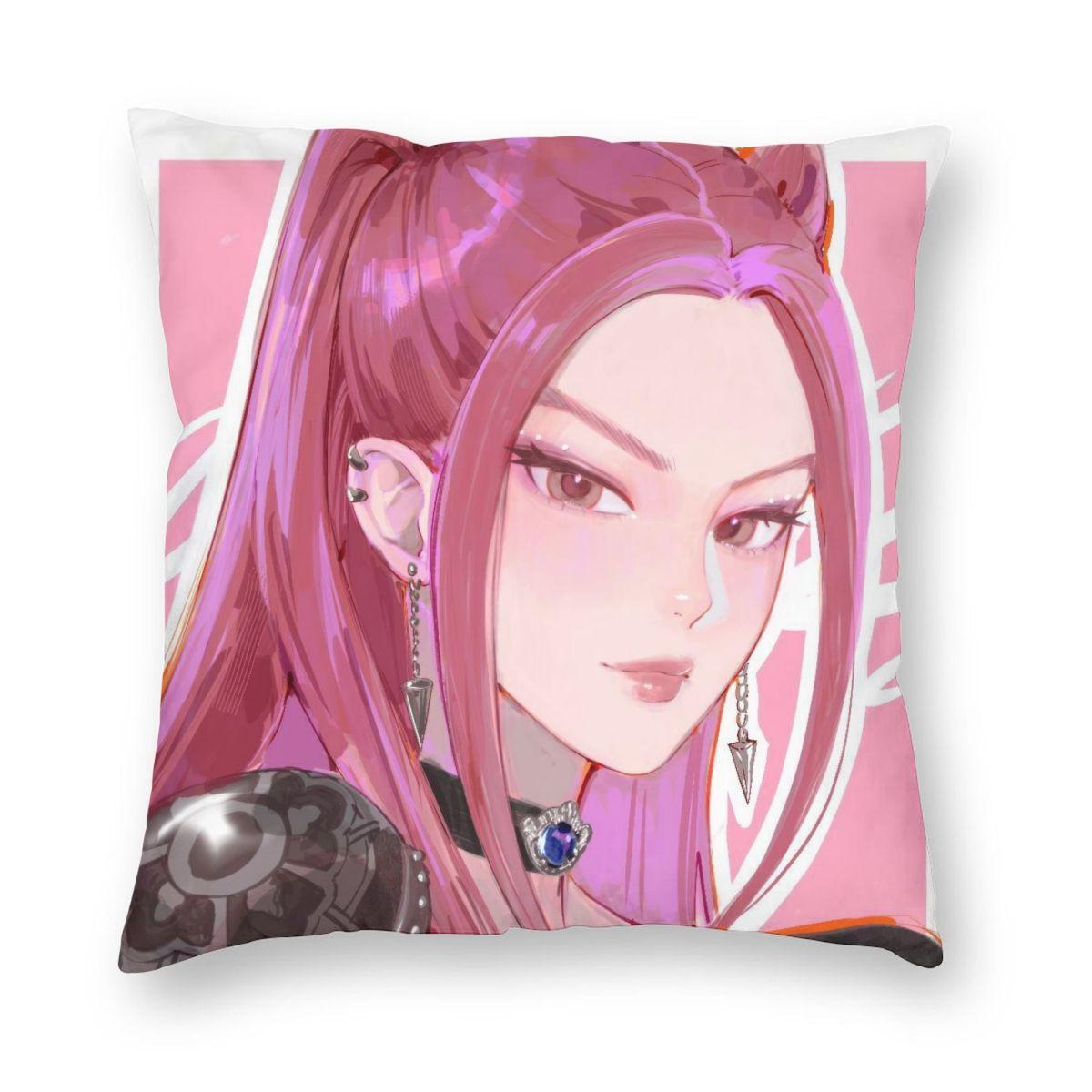 

KPop Demons Hunters Huntrix Zoey Pillowcase Printing Polyester Cushion Cover Gift Pillow Case Cover Home Zipper 45*45cm 12x12Inch