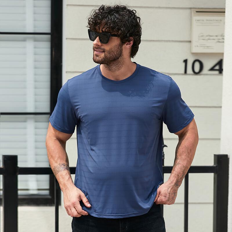 Dibinze Men's Plus Size Ice Silk Short Sleeve T-Shirt