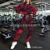 Dames rode camouflageprint hoodie trui set, losse casual legging tweedelig set
