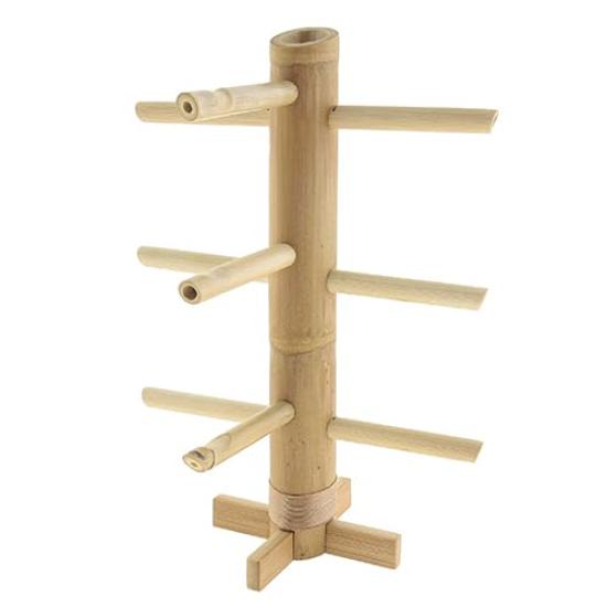 Mori no Kami Glasses Stand for 3 Natural Handmade by Shishinan Bamboo Workshop Glasses, Bamboo, Beige,