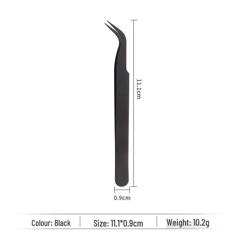 123mm Anti-Stick, No-Glue, Stainless Steel Round Tip Colored Tweezers for Jewelry and False Eyelashes