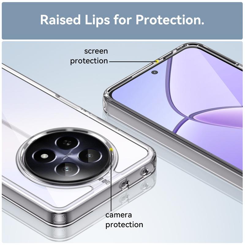 For Realme 12X Case Cover OPPO Realme 12X Capas New Protective Shockproof Phone Bumper Back Clear Transparent Fundas Realme 12X