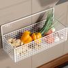 Cesto Portaoggetti in Filo Metallico da Parete Cesto Portafrutta Sospeso Contenitore Organizzatore con Adesivo per Cucina