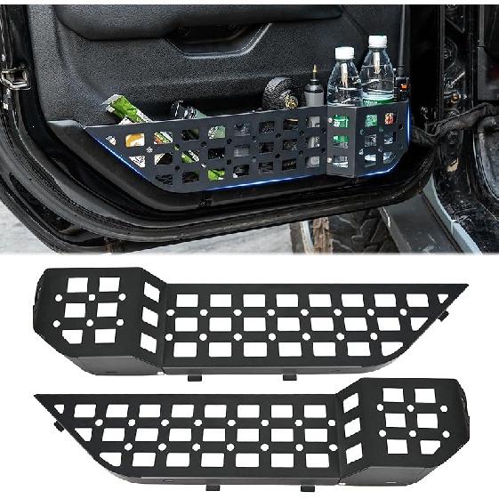 Metal Rear Door Storage Pockets Compatible With 2018-2025 Jeep Wrangler JL JLU JT Side Organizer Storage Box Replace Sagging Nets