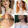 Pack of 8 Multistyle Flower Pendant Necklaces for Women Girls with Adjustable Length Sensitive Skin Friendly Fabric