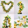 25 Meter Artificial Sunflower Garland With Vibrant Yellow And Orange Blooming Flowers For Elegant Home Decor