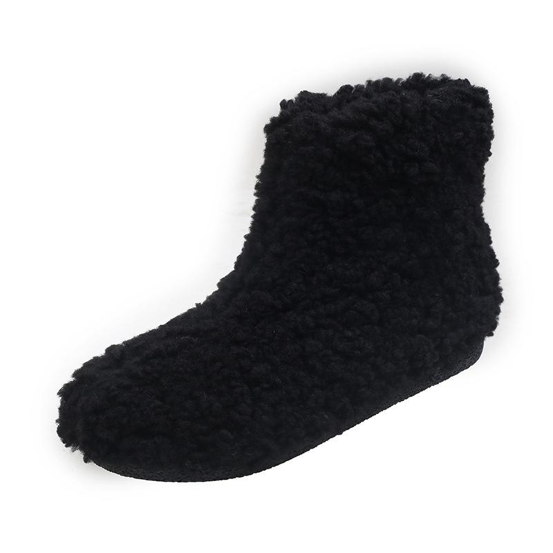 Fashion Winter New Furry Snow Boots Female Plush Padded Thickened Warm Cotton Shoes Casual Home Flat Bottom Comfortable Short Fur Botas