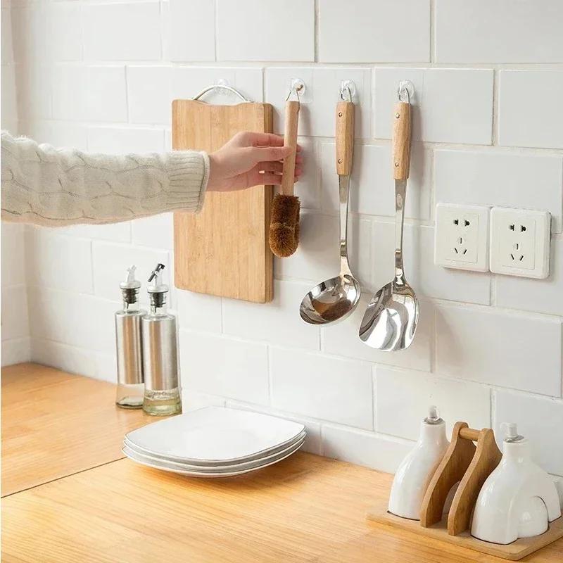 Transparent Self Adhesive Hooks Door Wall Mounted Hanger Hook Suction Heavy Load Rack Kitchen Bathroom Organizer Holder