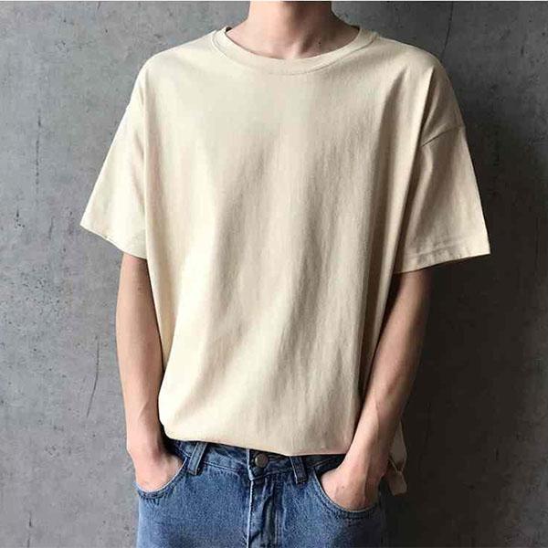 Pánské letní volné tričko s krátkým rukávem ve stylu Hongkongu, jednobarevné, s pěticípým rukávem, černé a bílé, bílé, se středně dlouhým rukávem, trendy