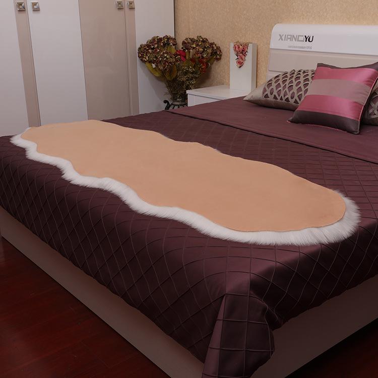 Modern Minimalist White Long-Pile Carpet for Bedroom, Living Room, or Decorative Display