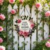 Gott Segne Dieses Haus Holzschild für Tür, Runde Florale Wanddekoration, Christliches Glaubens-Segensschild, Warme Willkommens-Veranda-Hängedekoration, Bedeutungsvolle Einweihungsfeier