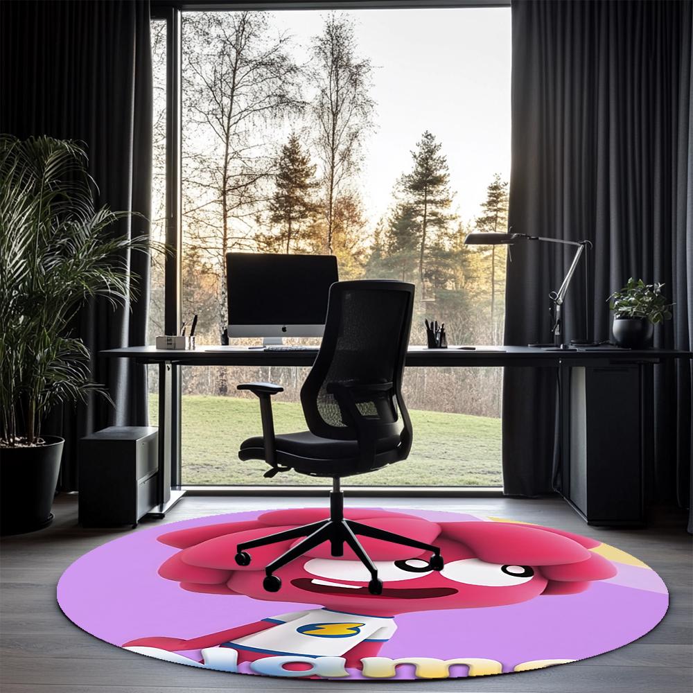 Custom Name Jelly Jamm Printed Round Rug Carpet Chair Rug Area Rug Entryway Doormats,for Office Chair Living Room Bedroom Kitchen Room.