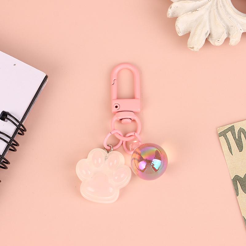 

Мультяшный светящийся след кошки брелок кулон игрушка подарок цветной милый брелок рюкзак автомобиль сумка телефон украшения аксессуары розовый