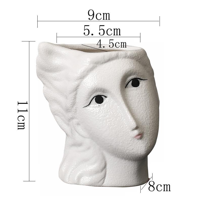 New Gardening Ceramic Flower Pot Simple Creative Character Succulent Flower Ornament plants not included