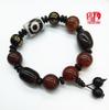 Unisex Tibetan Three-Eyed Agate Dzi Bead Bracelet