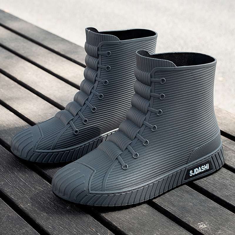 Rain Shoes Short Tube Waterproof Water Shoes Non-slip and Warm Men's Rain Boots Women's Kitchen Velvet Wear-resistant New Rubber Shoes Water Boots
