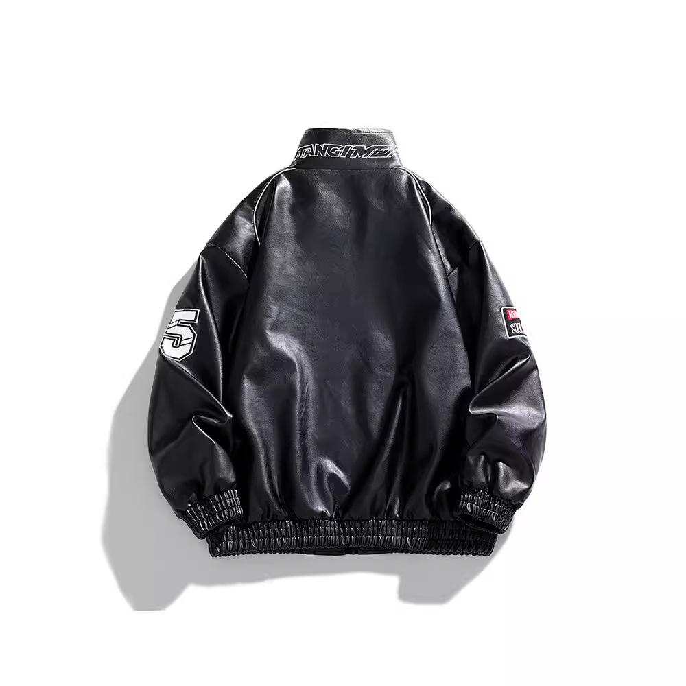 Cappotto in Pelle PU Maschile Primavera Autunno Giacca Casual Top Punk High Street Motociclista Cappotti Tessuto di Alta Qualità
