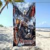 Custom Eagle Motorcycle Beach Towel Personalized Name Biker Microfiber Bath Towels Soft Quick Dry Swimming Pool Lounger Gift