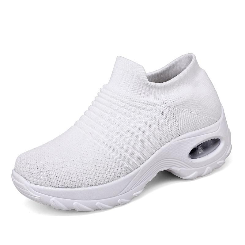 

Large size air cushion sports rocking shoes walking shoes socks shoes casual shoes 35 белый