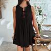 Women's Casual Loose Solid Color Pleated Sleeveless Jumpsuit Dress Pleated Sleeveless Jumpsuit Dress