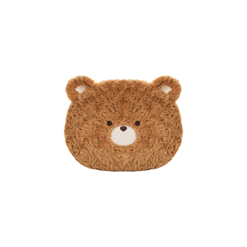 Winter Warm Plush Car Seat Cushion Universal Seat Supports Car Headrest Neck Pillow Plush Dog Cartoon Comfortable Waist Pillow