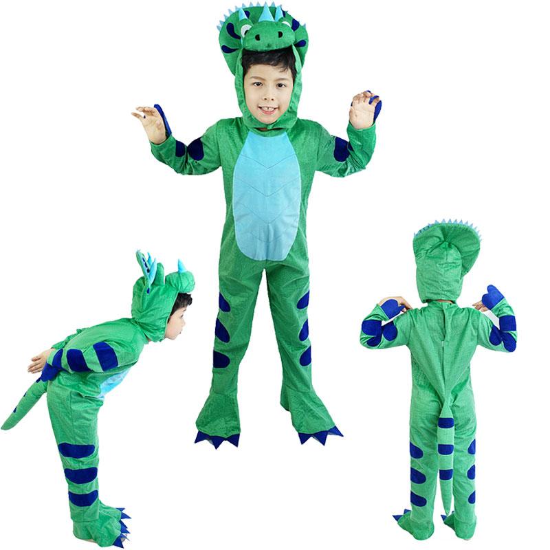 Dinosaur Kids Halloween Costume Boys Girls Party Triceratops Polyester Cosplay