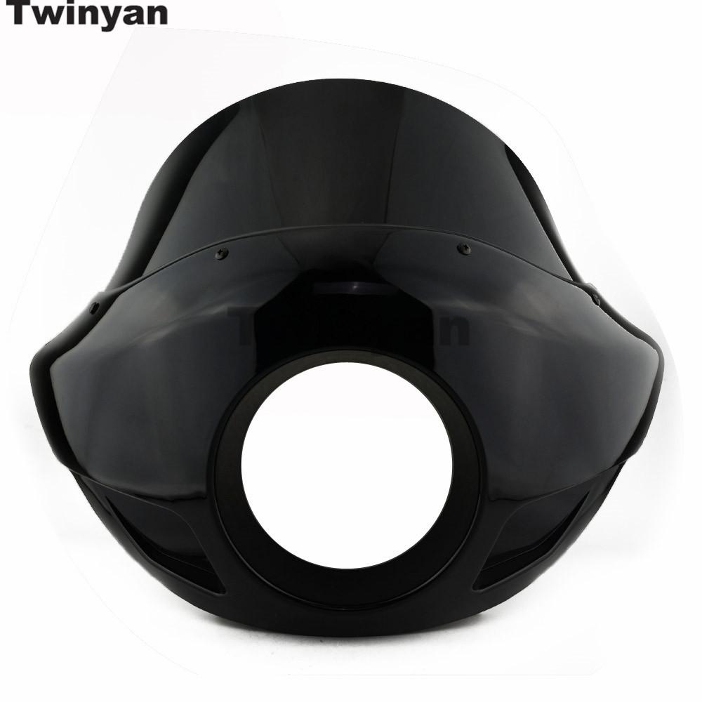 Motorcycle 5 3/4" Headlight Fairing Mask Front Light Head Lamp Cowl For Harley Sportster XL 883 1200 Touring Street Bob Dyna