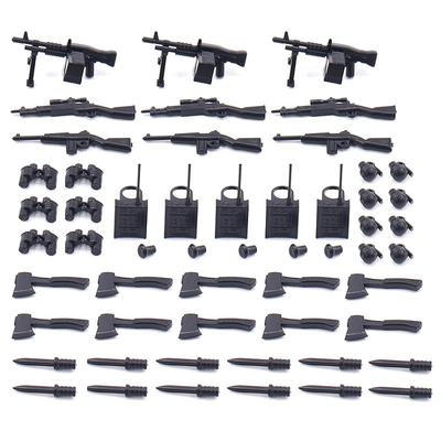48pcs Weapons Machine Guns Rifles Mini Action Figures Accessories Legocompatible with Major Brands Military Army Blocks Toys for Boys