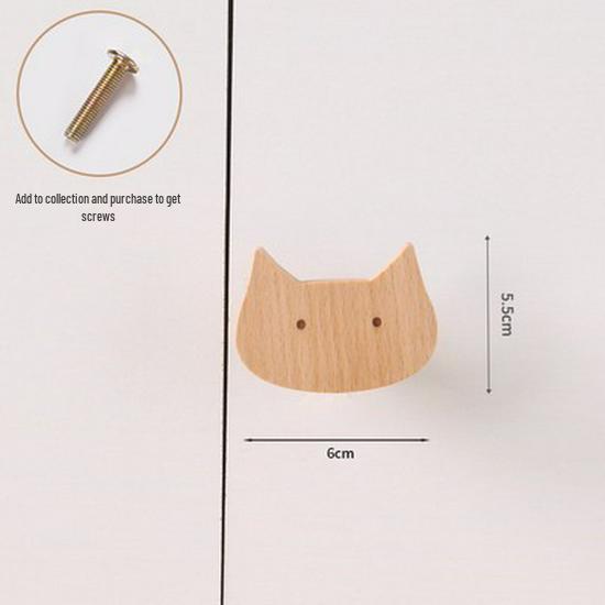 Nordic Star Moon Cloud Children's Wardrobe Handle - Solid Wood