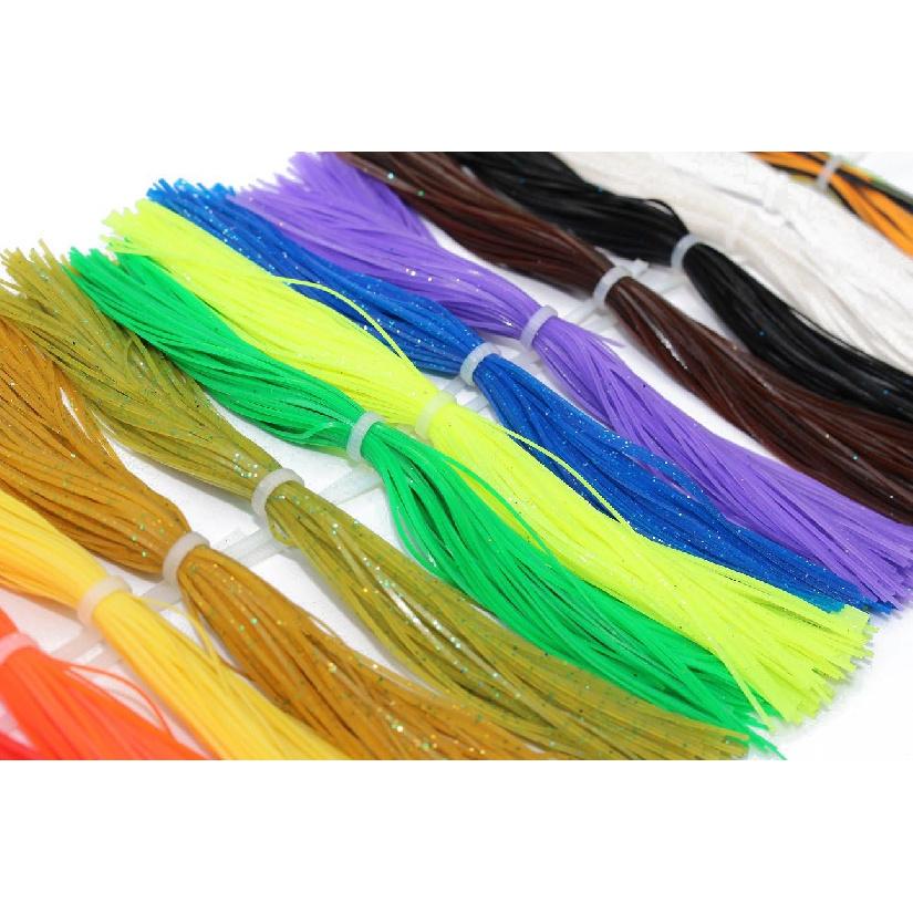 16 Bundles 13cm 5inch Silicone Skirts Plain Color Pearl Flake DIY Spinner Bait Squid Rubber Thread Fly Tying Materials