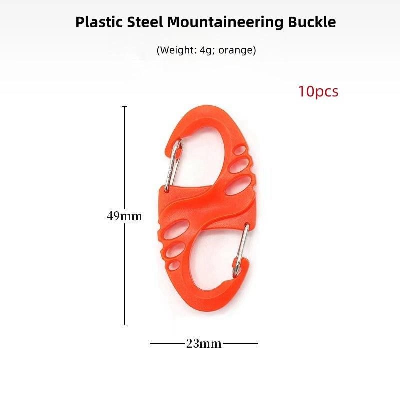 

Портативный мини-карабин S-типа для скалолазания, страховочный крюк, двойная пряжка, пластик, сталь, спортивные, уличные, многофункциональные аксессуары