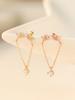 Minimalpiercing 14K Angel Leaf Cubic Drop Piercing Earrings