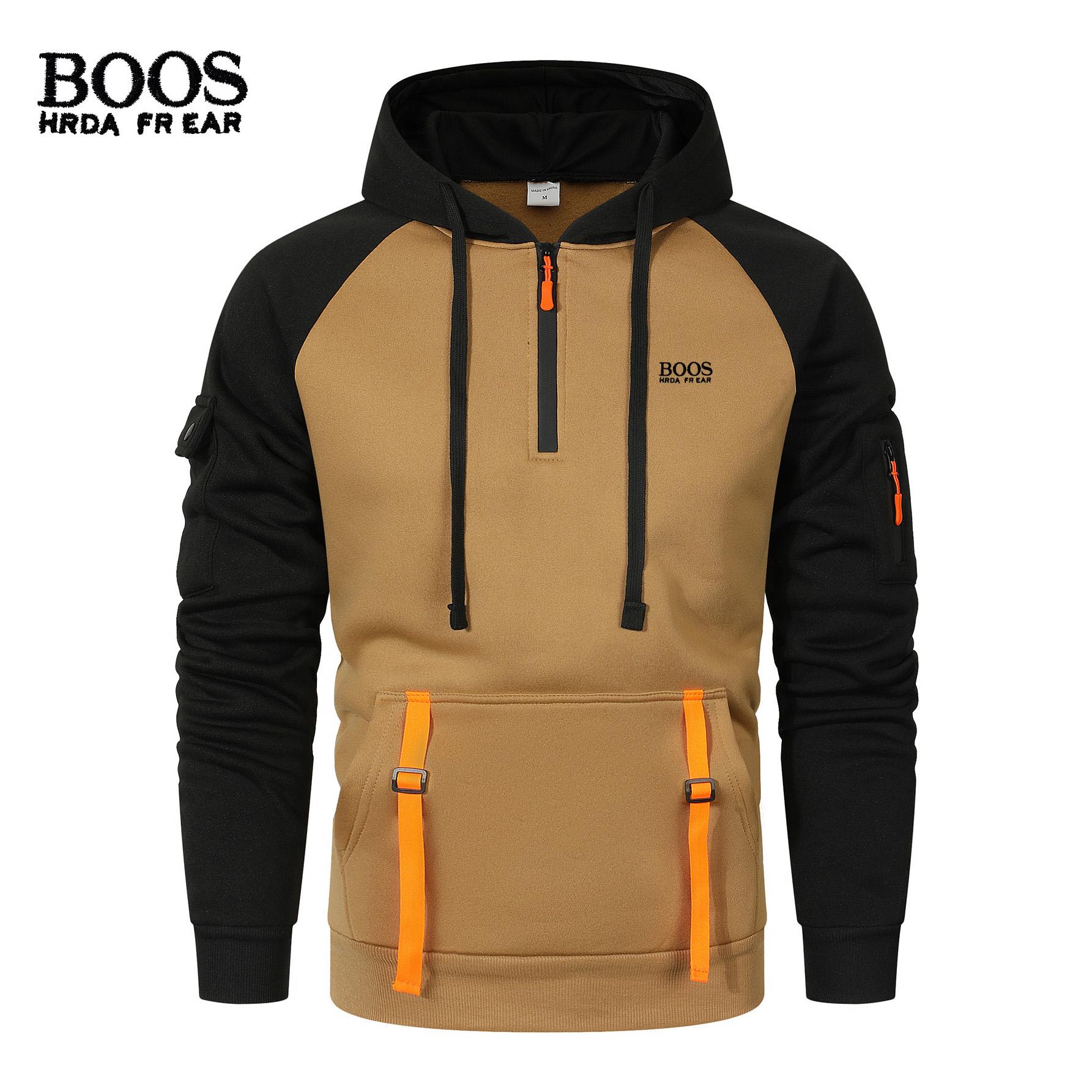 2025 Autumn/Winter New Letter Embroidery Men s Casual Multi Zipper Arm Pocket Hoodie Pullover Large Hoodie Outdoor Sport Hoodie S